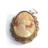 Vintage 9ct gold cameo measures approx 55mm by 45mm weight 16.8g