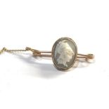 9ct gold cameo brooch with gold pin back measures approx 38mm weight 5g