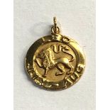 Small Charles Horner gold birth sign pendant Leo measures approx weight 1.7g