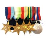 Mounted WW2 medals includes Atlantic star etc