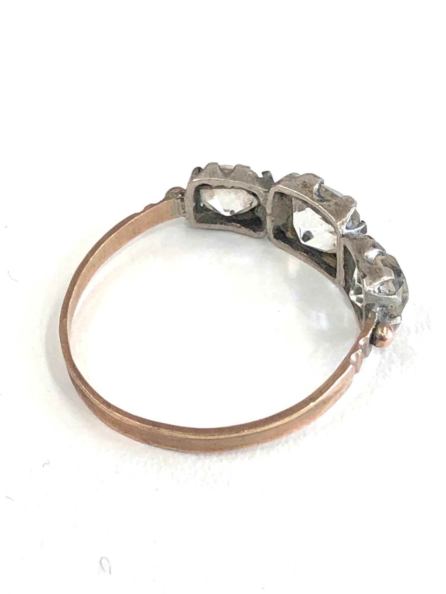 Early victorian or Georgian 9ct gold and silver paste ring - Image 3 of 3