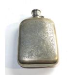 Victorian silver hip flask Birmingham silver hallmarks weight 130g