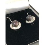 12ct white gold diamond and pearl earrings weight 3.55g