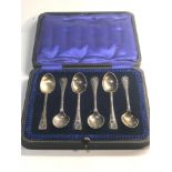 Set of 6 silver tea spoons boxed