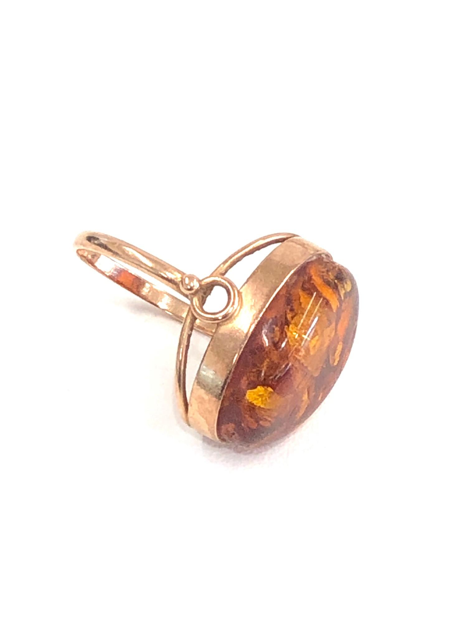 Vintage rose gold amber ring weight 4.3g