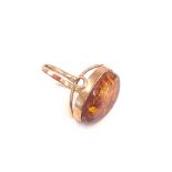 Vintage rose gold amber ring weight 4.3g