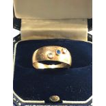 Antique 18ct gold ring gem set weight 2g