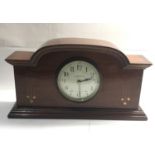 Antique art nouveau mahogany arts and crafts inlaid mantle clock by Kemp brothers Bristol french