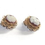 9ct gold cameo clip on earrings
