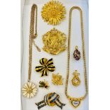 Selection of Joan Rivers costume jewellery to include necklaces, brooches, etc