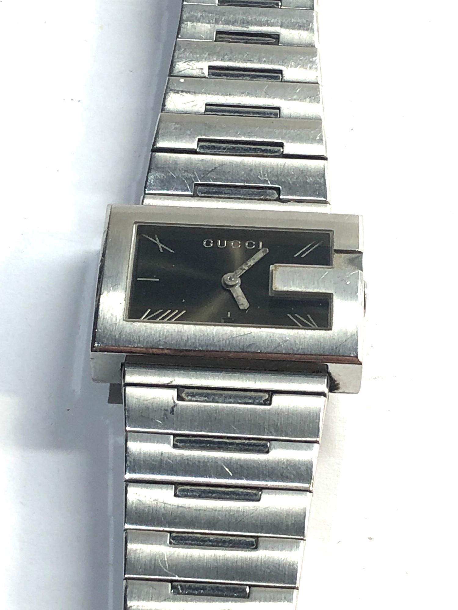 Gents Rectangle Large Gucci wristwatch stainless steel - Image 2 of 4