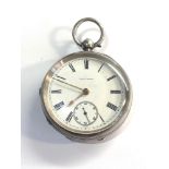 Antique Waltham Mass silver open face pocket watch watch winds and ticks but no warranty given