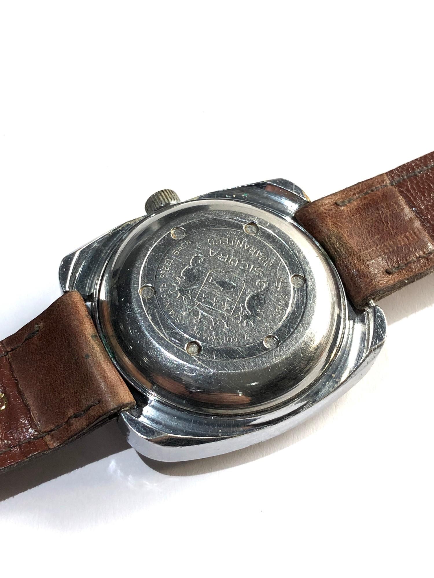 Vintage Sicura Automatic 25 Jewels wrist watch in wrking order but no warranty given - Image 3 of 3