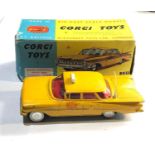 Vintage Corgi Toys 221 chevrolet new york taxi cab boxed car in good condition box missing flap