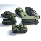 6 vintage Dinky military vehicles