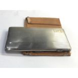 large cased engine turned silver cigarette case weight 180g