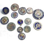 Selection of antique Enamelled silver coins