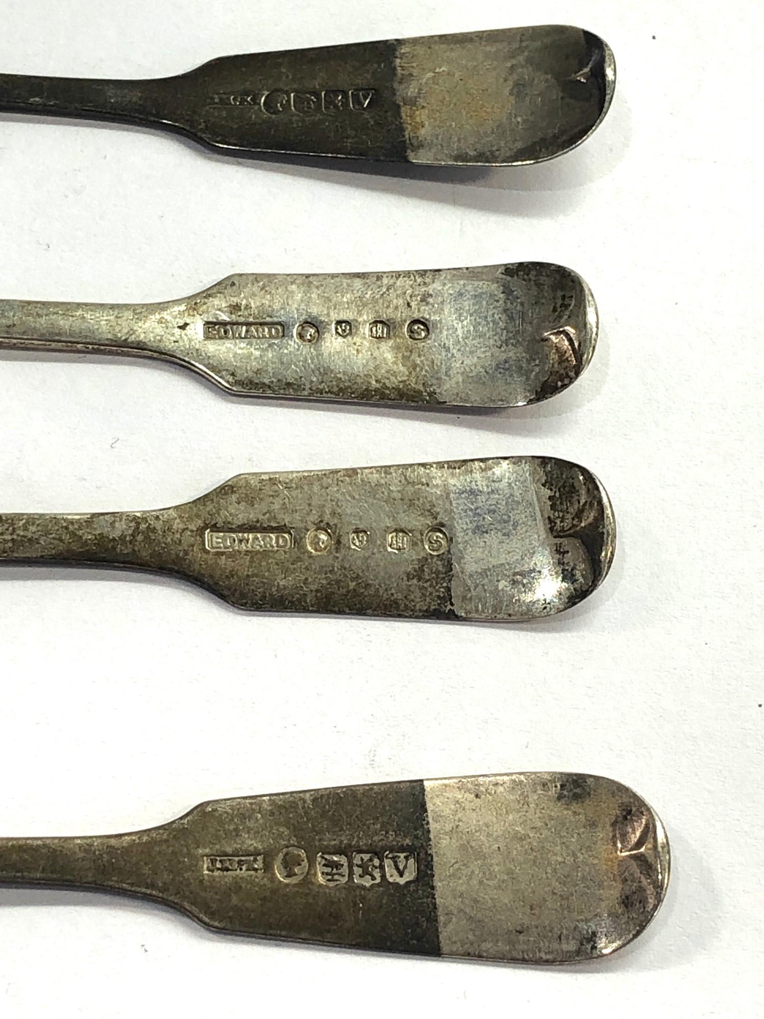 4 Victorian Scottish silver tea spoons - Image 2 of 2