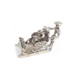 Dutch silver miniature lady in sledge dutch sword hallmark