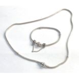 Pandora silver necklace and bracelet