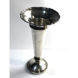 Silver trumpet vase Sheffield silver hallmarks makers walker & hall measures approx 16cm hight