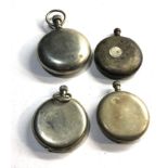 4 antique pocket watches includes omega and elgin spares or repair