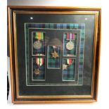 Framed set of ww2 medals