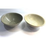 2 Chinese Ming period glazed celadon bowls