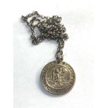 Vintage silver Georg Jensen st Christopher pendant and chain