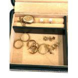 Selection of gold items includes 9ct gold wristwatch back and front 9ct locket weighable gold 10.8 g