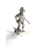 Vintage dutch silver miniature man hunting with dog dutch silver sword hallmarks