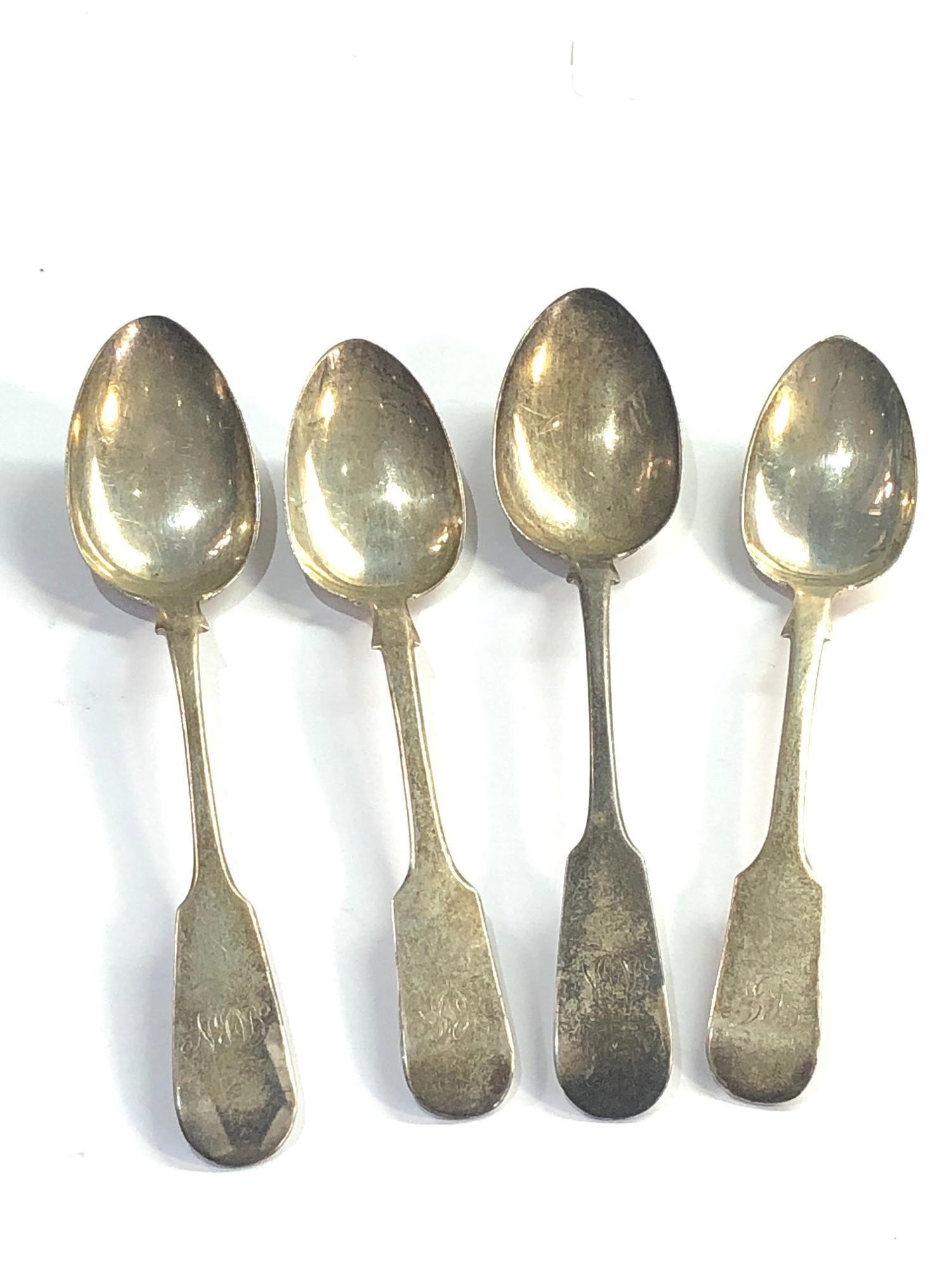 4 Victorian Scottish silver tea spoons