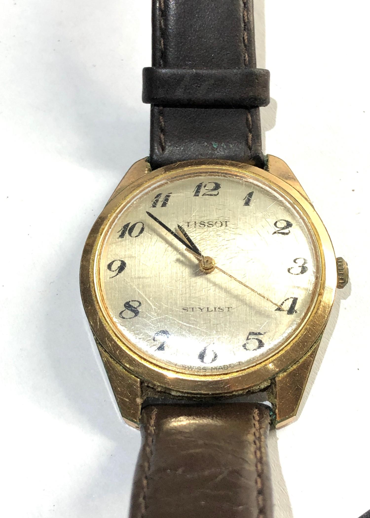 Vintage gents Tissot stylist wristwatch manual wind watch it winds and ticks but no warranty given