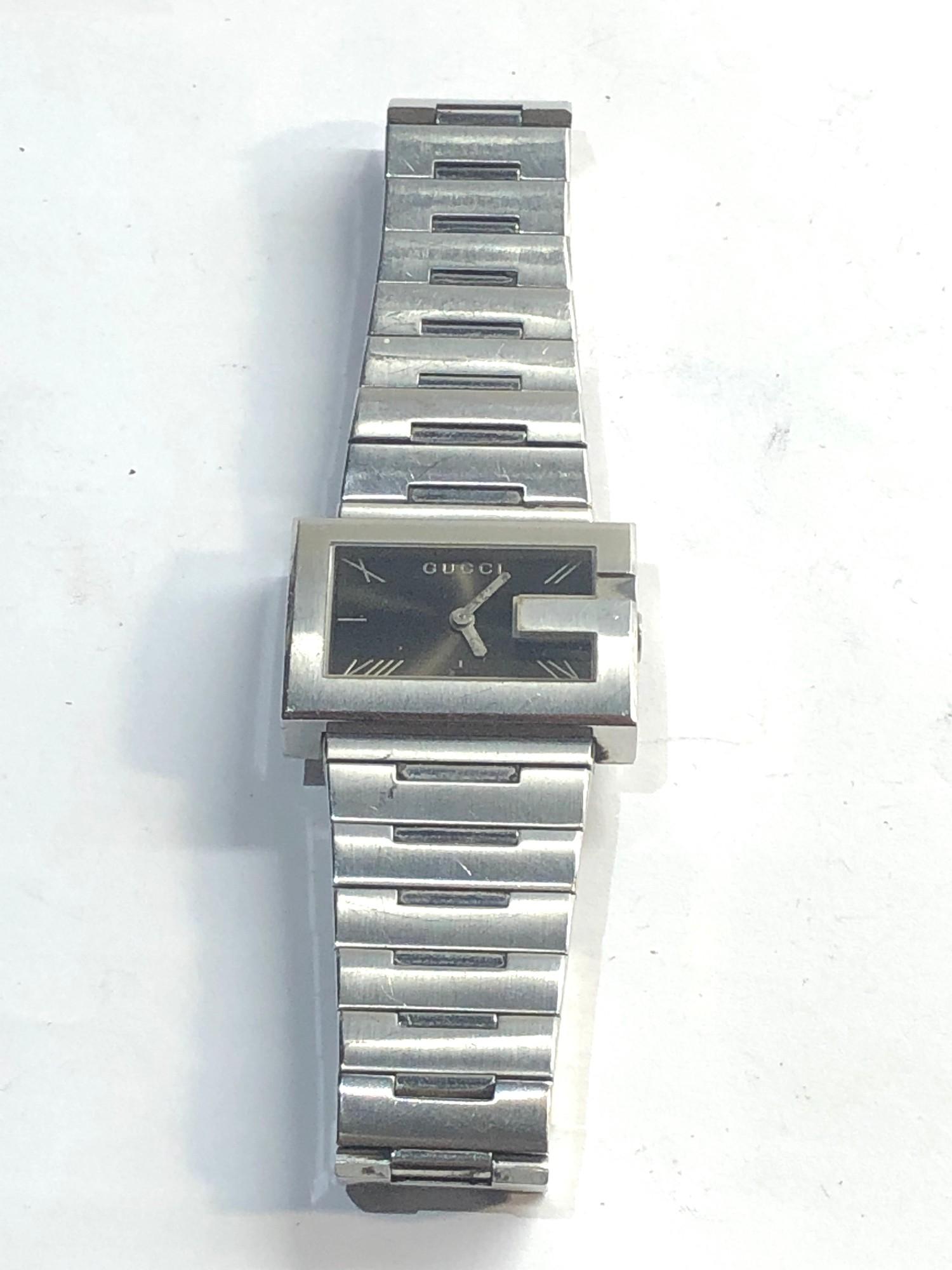 Gents Rectangle Large Gucci wristwatch stainless steel