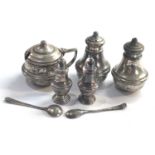 Silver items salts pepper mustard pot no liners 80g