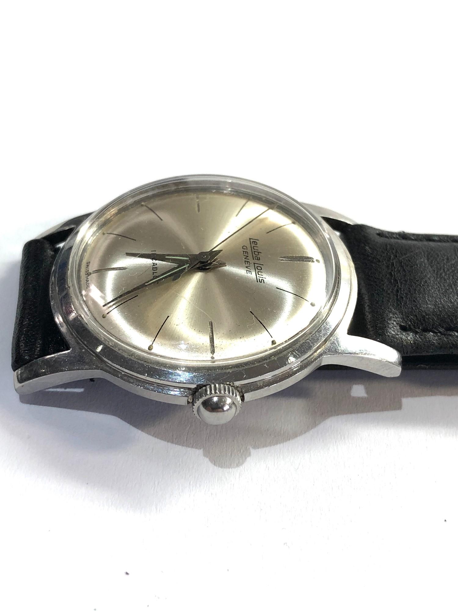 Vintage Leuba louis Geneve gents wristwatch watchwill wind and tick but no warranty is given - Image 2 of 4