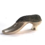 Antique silver shoe pin cushion