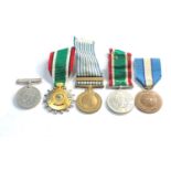 Selection of military medals includes liberation of kuwait korea medal UN medal beyond self service