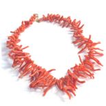 Antique coral branch necklace