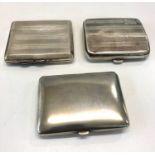 3 vintage silver cigarette cases I continental hallmarked 800 total weight 250g