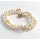 Chinese 14ct gold pearl bracelet