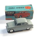 Rare Vintage Corgi Toys 201 M Austin Cambridge saloon grey mechanical boxed car in good condition