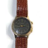 Vintage sekonda alarm gents wristwatch 18 Jewels military style black dial Swiss winds and ticks but