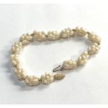 14ct gold and fresh water pearl bracelet 21cm long