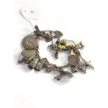 Vintage silver charm bracelet weight 57g