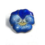 Vintage silver and enamel pansy brooch Birmingham silver hallmarks makers ja&s measures approx