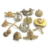 Selection of military badges and cap badges
