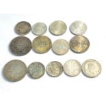 Selection of foreign silver coins 200g