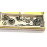Selection of vintage silver and marcasite jewellery