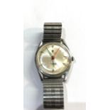 Vintage Olymp gents automatic wristwatch day date dial red centre second hand 25 jewel ticks but